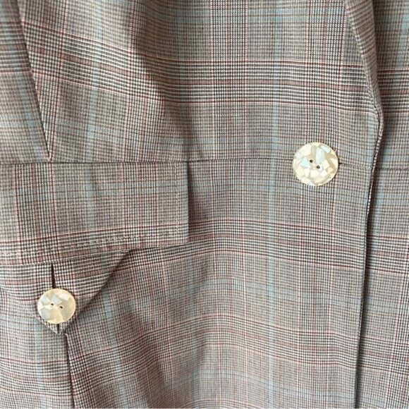 Vintage Larry Levine Brown Plaid Blazer Sz 8 - Picture 3 of 6